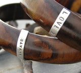 Wood & Sterling Silver Personalised bangle