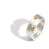 Silver & 18ct Gold Double Puzzle Ring
