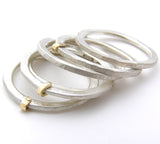 Silver and 9ct Gold Fold Ring