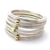 Silver and 9ct Gold Fold Ring