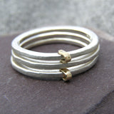 Silver and 9ct Gold Fold Ring