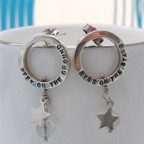 Personalised Silver Star Earrings