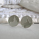 Personalised Wedding Venue Skyline Cufflinks