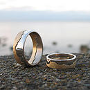 Personalised Two Tone Gold Coastline Ring