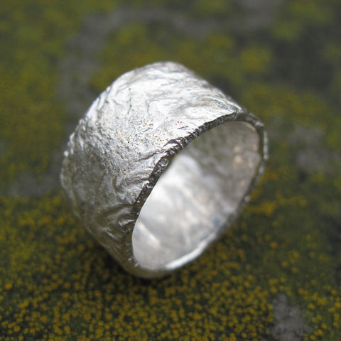 Wide Silver Rocky Outcrop Ring