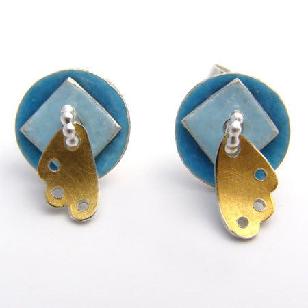 Round  Seaweed Stud Earrings